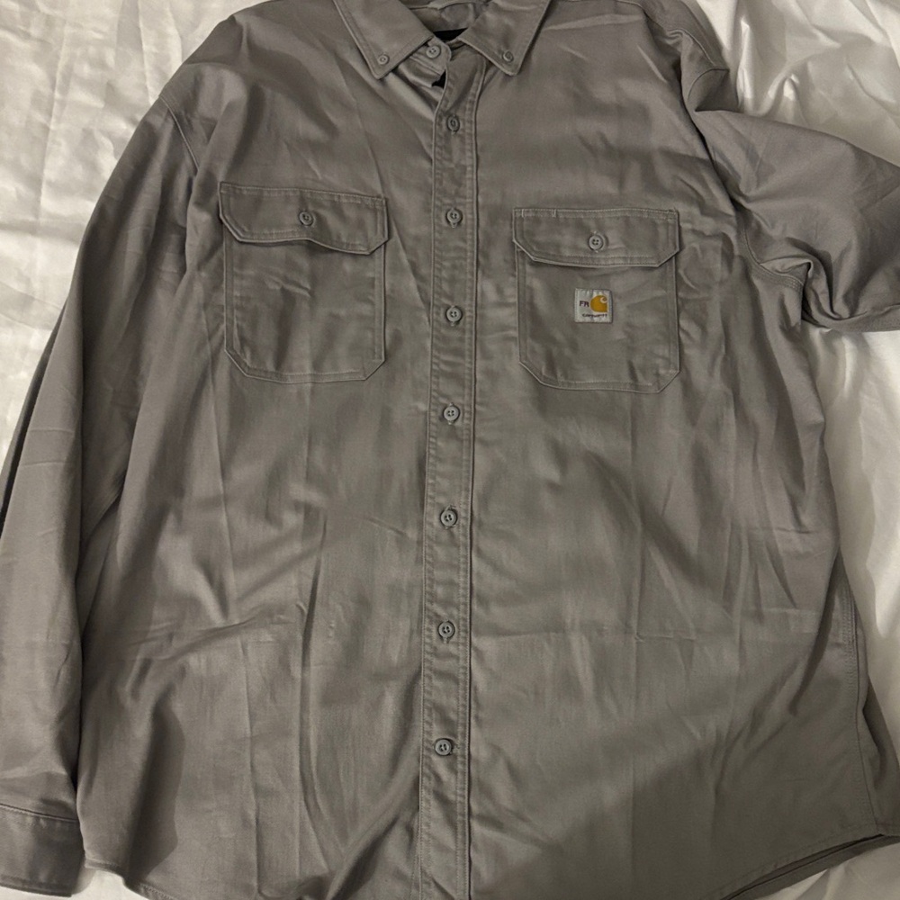Carhartt Men's Button-Down Work Shirt — Gray